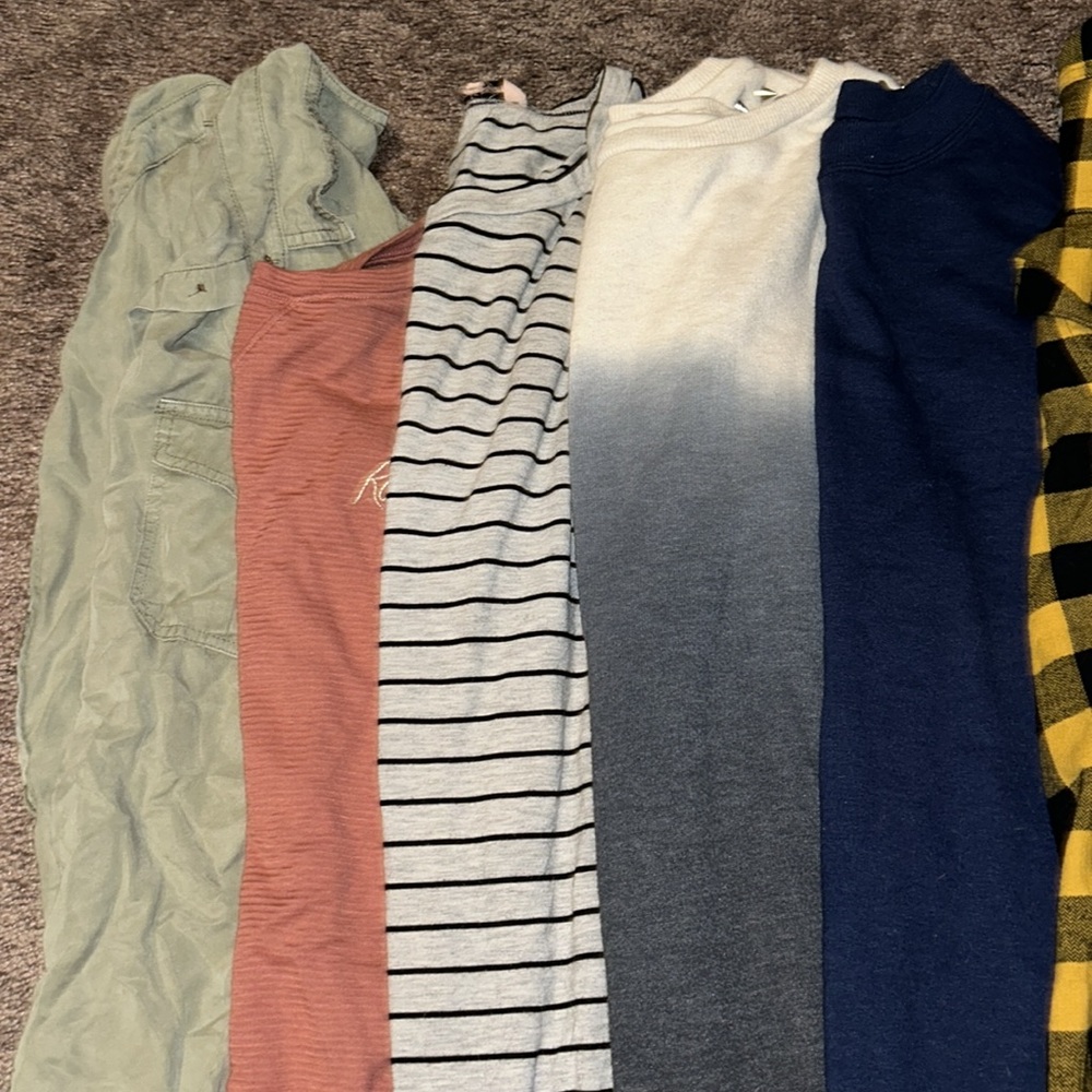 Size medium blouse, crewneck, flannel shirt bundle!! - Picture 2 of 3